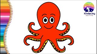 How to draw a octopus for kids | Easy drawing |Step by step| #kinderjoyart#octopus #octopusdrawing
