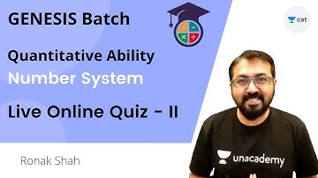 GNESIS Batch | Numbers | Live Online Quiz - II | CAT 2022 IPMAT SNAP NMAT | Ronak Shah