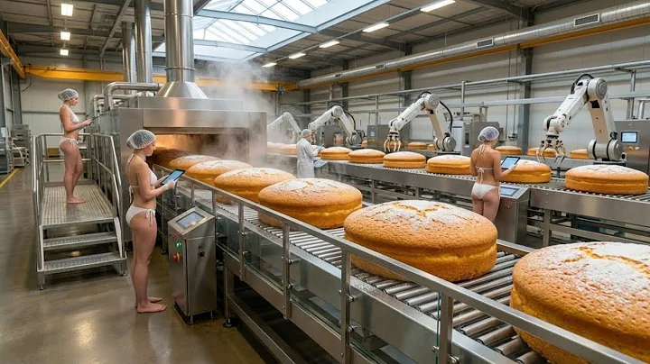 Inside a Modern Sponge Cake Factory: From Raw Wheat Grain to Fluffy Cake Bars (Full Process)