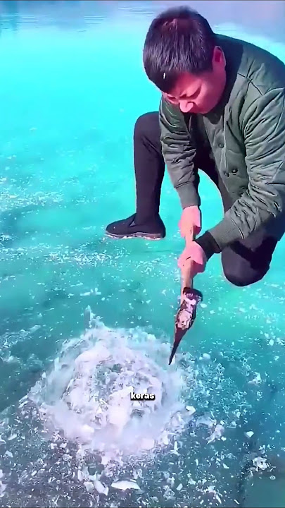 This man found a crystal stone in the ice #shorts #viralshorts