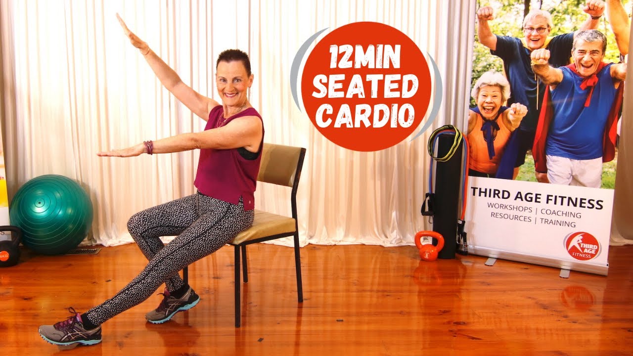 12min Seated Chair Cardio Aerobics Workout for Older Adults & Seniors (low  intensity) 