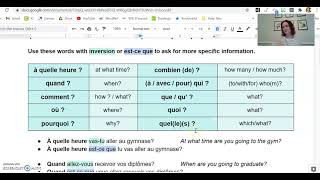 Interrogative Words in French - Asking Information Questions