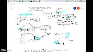 Chapter 14 Finding P Value given Z