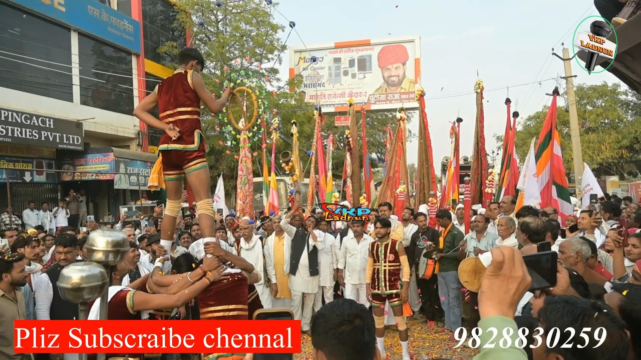 Bidasar मेलादासजी महाराज की 17वीं -हजारों भक्तों द्वारा विशाल जुलुश व हाथी पर चरण पादुकाए लाए-बीदासर