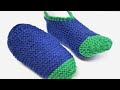 かかとから編む、ルームソックスの編み方　How to knit room socks