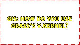 GIS: How do you use GRASS's v.kernel?