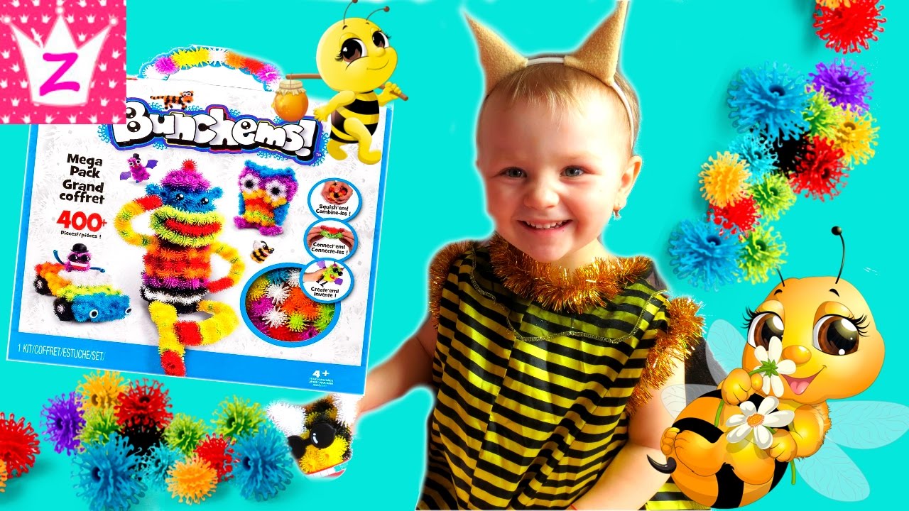 Конструктор липучка Банчемс Пчелка МАЙЯ  Bunchems set unboxing make toy animals