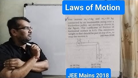 Two masses m1=5kg amd M2=10 kg connected by an inextensible string over a frictionless pulley are