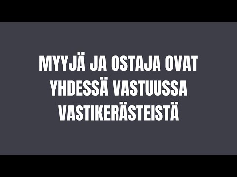 Video: Mikä On Myyjän Taloudellinen Vastuu Koruliikkeessä