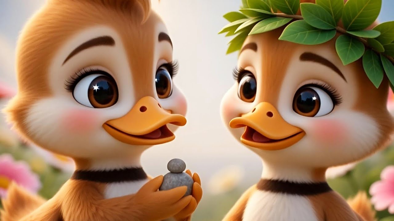 🐥 Five Little Ducks | Super Cute 3D Kids Rhyme | Bedtime Calm & Fun Song 🦆✨