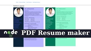 NodeJS PDF CV Resume Maker | 11: Create PDF Resume with Dynamic Information using HTML-PDF