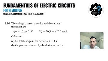Problem 1.14 | The voltage v across a device and the current i through it arev(t) = 10 cos 2t V
