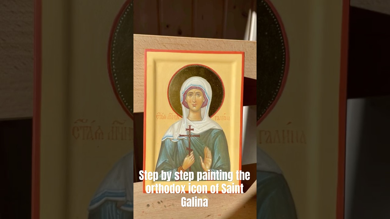 Painting the icon of The Holy Martyr Galina of Corinth. #icon #iconography #byzantineiconography