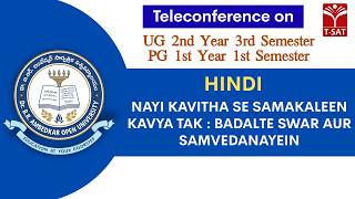 Hindi UG 2nd Year 3rd Sem PG 1st Year 1st Sem Teleconference: Nayi Kavitha Se Samakaleen Kavya tak