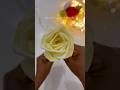 Super Aesthetic Soft Yellow Rose Flower Made with Tissue Paper 🌼