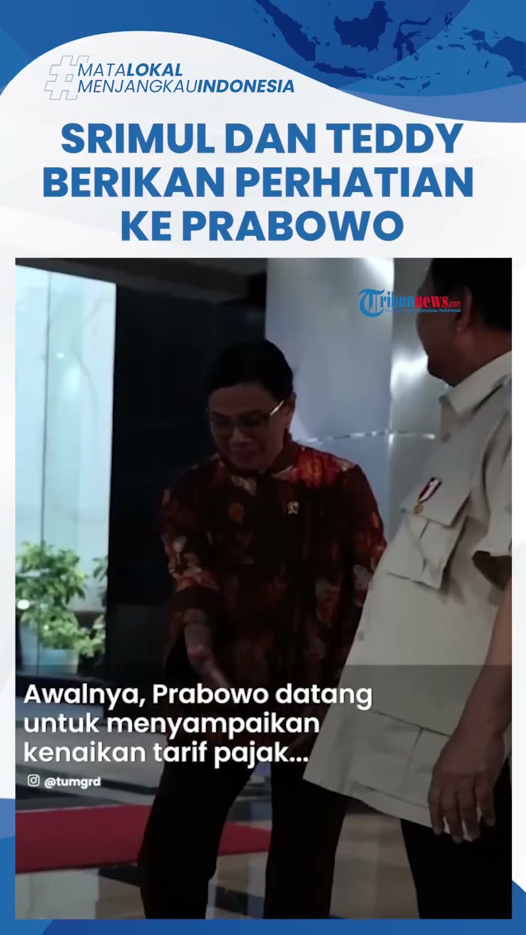 Momen Sri Mulyani Perhatian ke Prabowo saat Turuni Tangga, Mayor Teddy Langsung Berikan Pundak