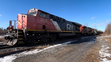 CN 905 Continuous Welded Rail Train working in Mount Albert, ON