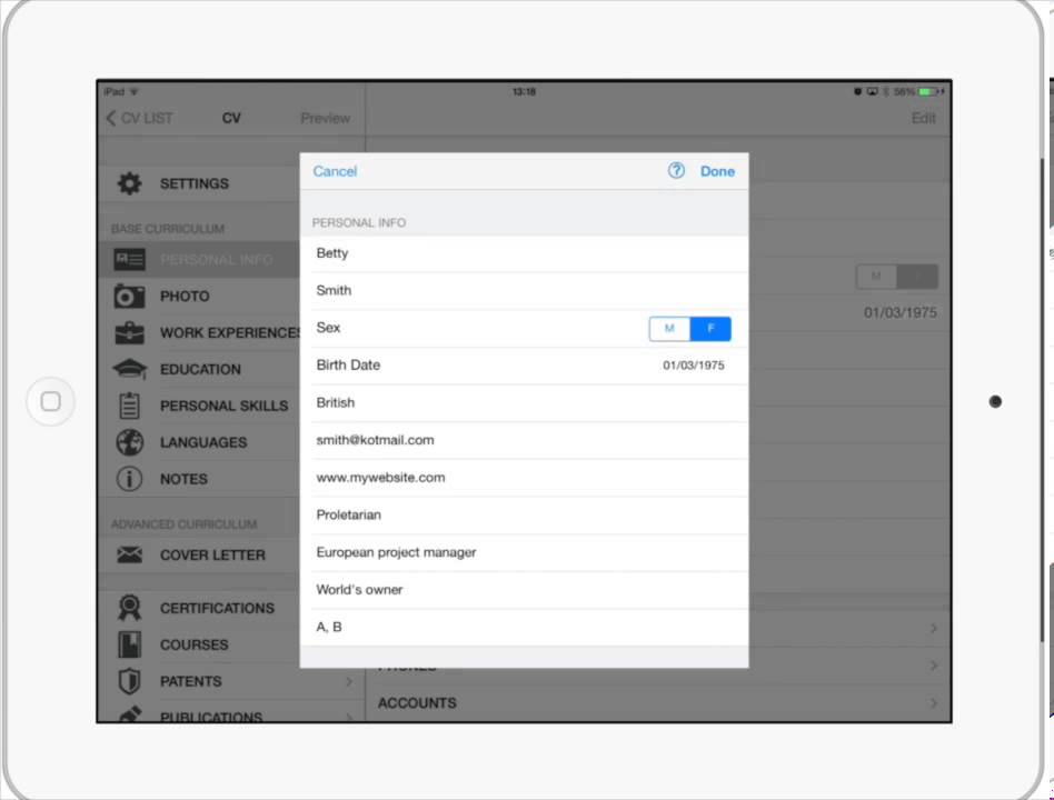 iCV Tutorial: How to edit your cv