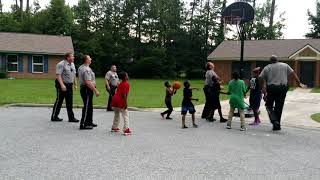 Bibb County Sheriff's Office Deputies Play Basketball With Neighborhood Kids