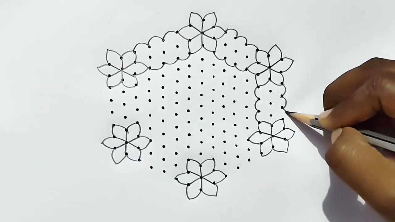 7 days 7 kolam | pulli kolam | simple and easy kolam with dots