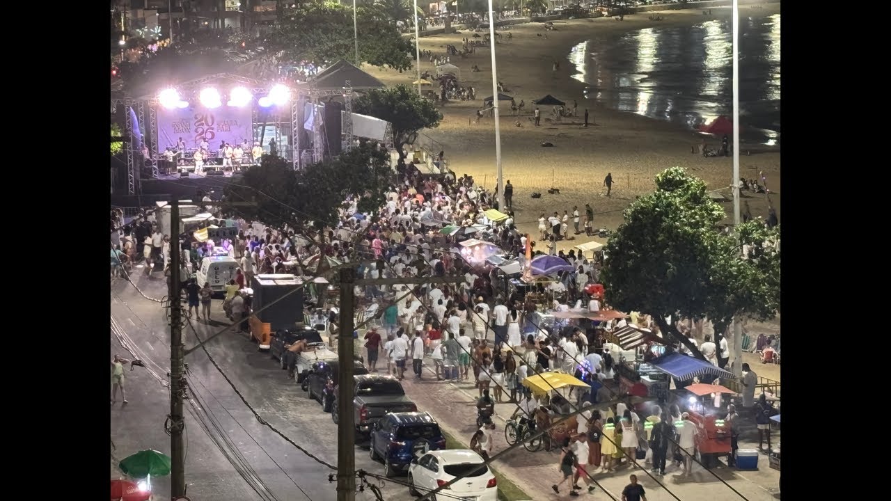 Guarapari ES. Praia do Morro ao Vivo 31/12/2025. Réveillon 2026.