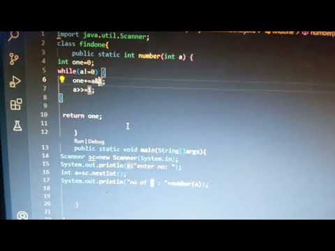 program to count the number of 1’s in a binary representation of the number(java).