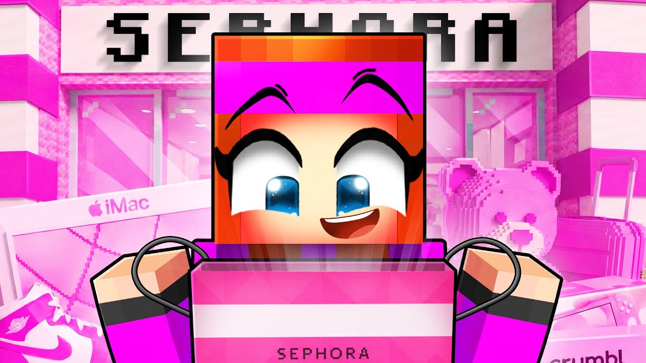 Anna achète tout D'UNE SEULE COULEUR sur Minecraft !