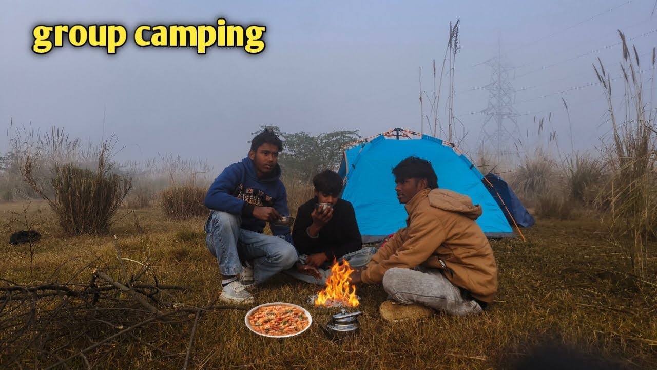 Group camping in jungle🥶 बहुत सर्दी पड़ रही है/#vkradventure 