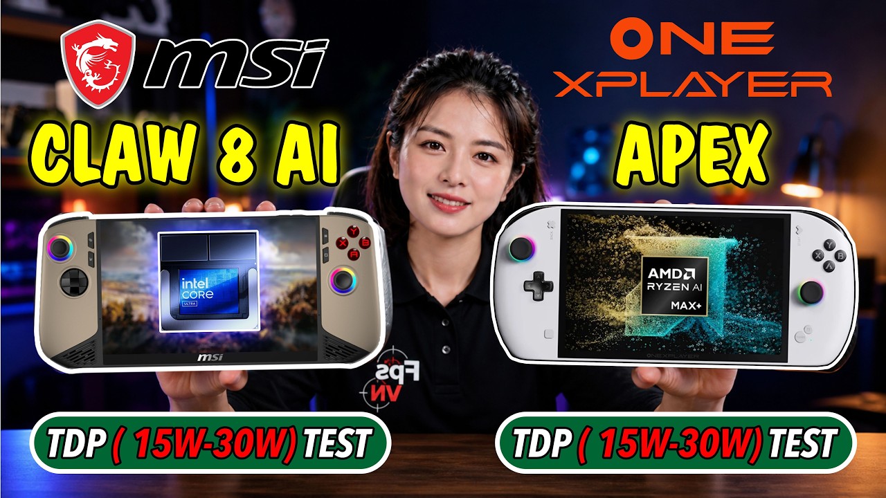 OneXPlayer Apex vs MSI Claw 8 AI: 12 Game Test 1080p (15W & 30W