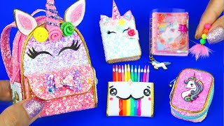 DIY Miniature UNICORN School Supplies (Backpack, Notebook, Pen, Pencil case) REALLY WORKS screenshot 2