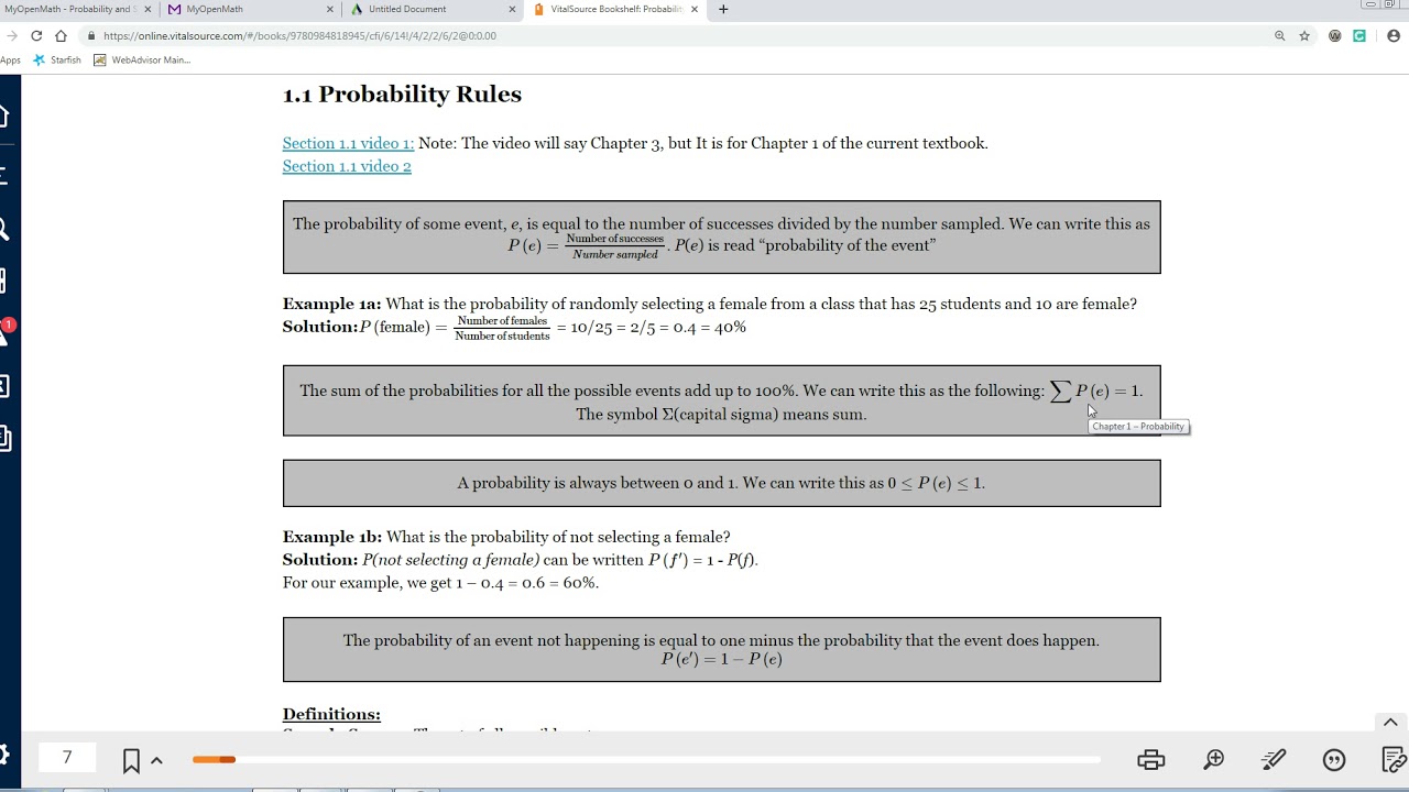 computing probabilities -- example 1 - youtube Images... Section 1.1 Basic Probability - YouTube