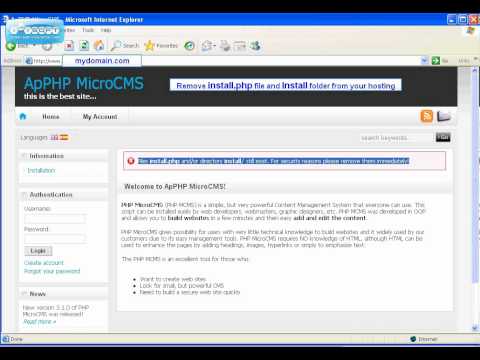 ApPHP MicroCMS Installation Tutorial
