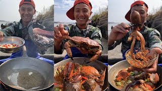 Fisherman Dagang boiled breaded crab, octopus, octopus feet, scallop, and prawns#yummy #seafoodboil