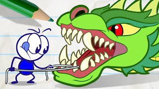 Pencilmate and His Pet Dragon!!  New Pencilmation Cartoons