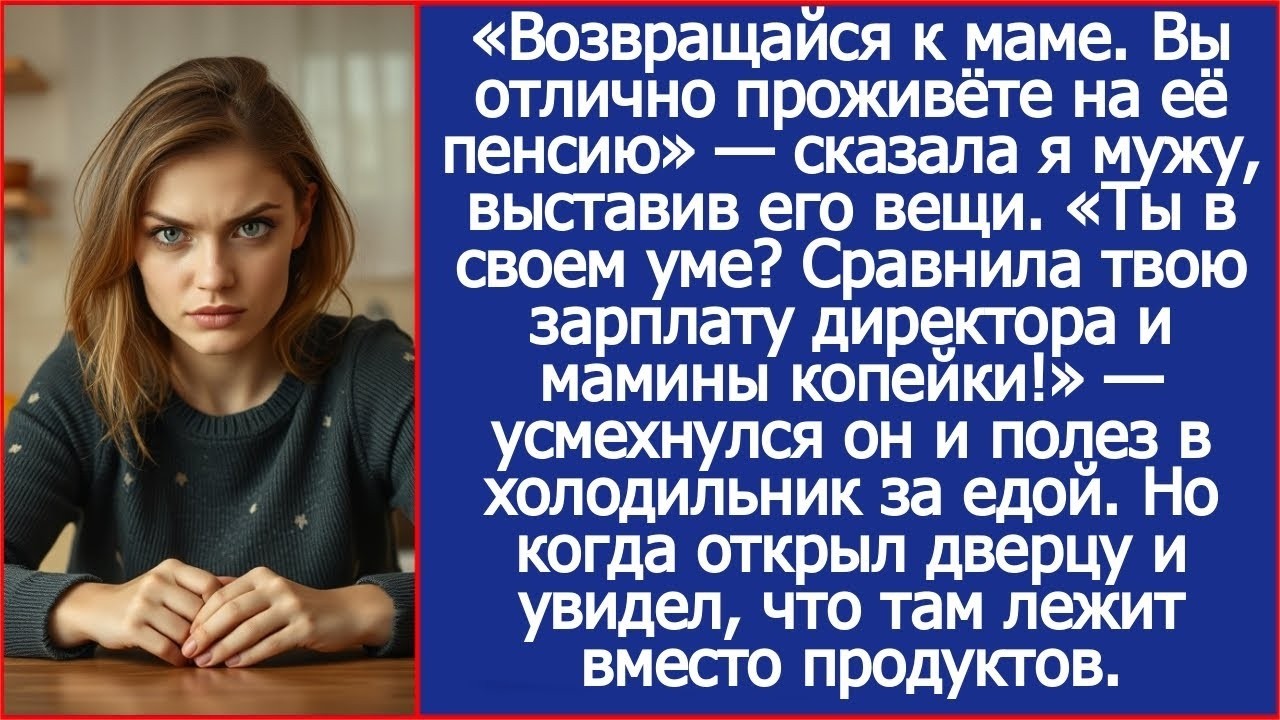 Возвращайся к маме  Вы отлично проживёте на её пенсию   Сказала я мужу, выставив его вещи ​