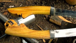 Cara cepat Membuat gagang golok dari bahan kayu keras & kuat