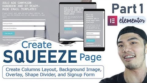 [Part 1] Squeeze Page - Columns, Background Image, Overlay, Shape Divider