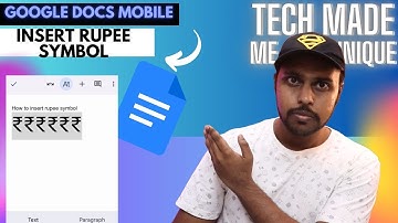 How to insert rupee symbol in Google docs mobile | how to add rupee sign in google docs mobile