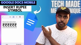 How to insert rupee symbol in Google docs mobile | how to add rupee sign in google docs mobile screenshot 2