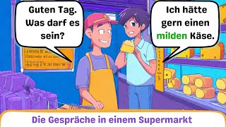 Deutsch Lernen Im Supermarkt A2 Gespräch Im Supermarkt Einkaufen Im Supermarkt Deutsche Dialoge.