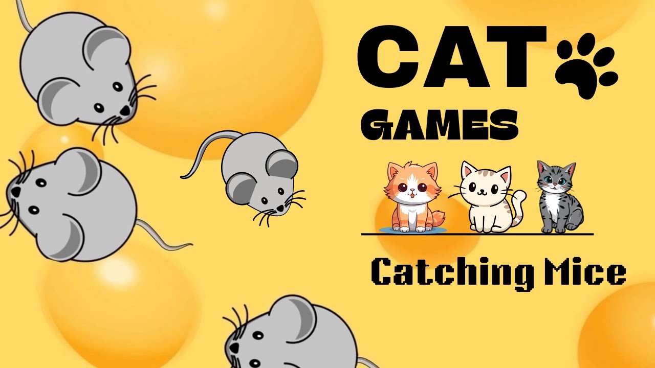 CAT GAMES - Catching Mice! Entertainment Video for Cats to Watch 
