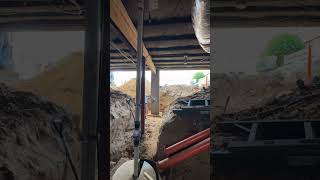 insane crawl space renovation progress #homerenovation #diy #beforeandafter #foundation #crawlspace