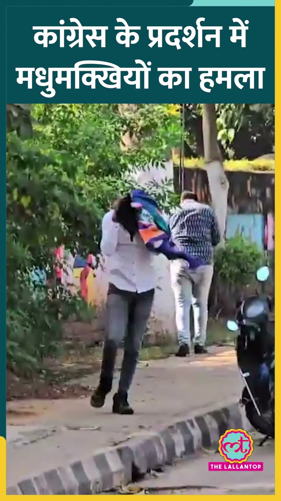 Bhubaneswar में IAS के खिलाफ प्रदर्शन कर रहे कांग्रेस कार्यकर्ताओं पर मधुमक्खियों का हमला #shorts