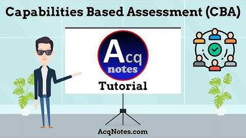 Capabilities Bases Assessment (CBA) Tutorial