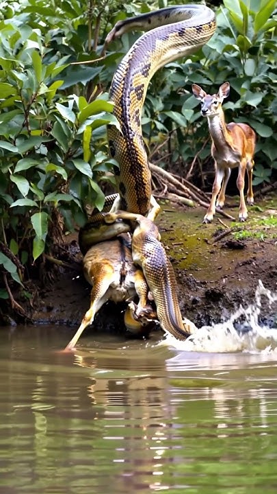 python hunting deer in the forest #youtubeshorts #bigpython # ...