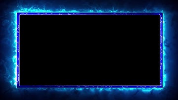 Blue Neon Light Border | Frames Template Video | Glowing Frame Black Screen