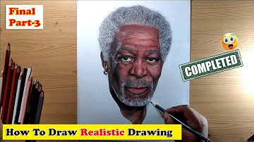 Draw Realistic Drawing | Morgan Freeman Realistic Drawing | Colour Pencil Drawing - Part 3