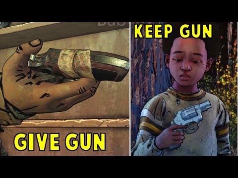 Asks AJ to Give vs Don't Give the Gun to Louis -ALL Choices- The Walking Dead The Final Season Ep2