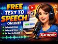 FREE Text to Speech Online 🚀 No Sign Up | Natural AI Voices | 100% TTS
