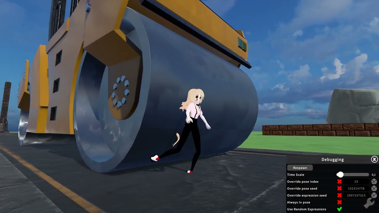 Flattened Girls Anime Girl 2 flattened (Malleable Girl Simulator 1.8.1)